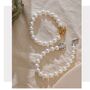 Cannes D'or Gold Pearl Ombré V Gala Flower Jewel Lock Gift Bracelet, thumbnail 2 of 4