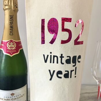 Personalised 1953 Milestone Birthday 70th Bottle Bag, 2 of 3