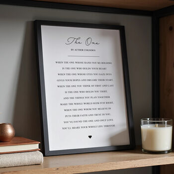 The One Personalised Poem Wedding Print, 2 of 12