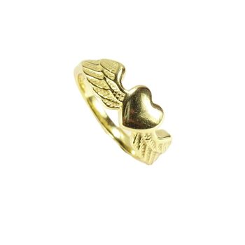 Heart Wing Signet Rings, Gold Vermeil 925 Silver, 6 of 10