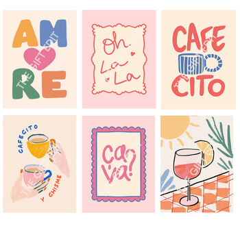 Set Of Six Cosmopolitan Themed Print Bundle, 5 of 5