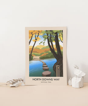 North Downs Way National Trail Travel Poster Art Print, 3 of 8