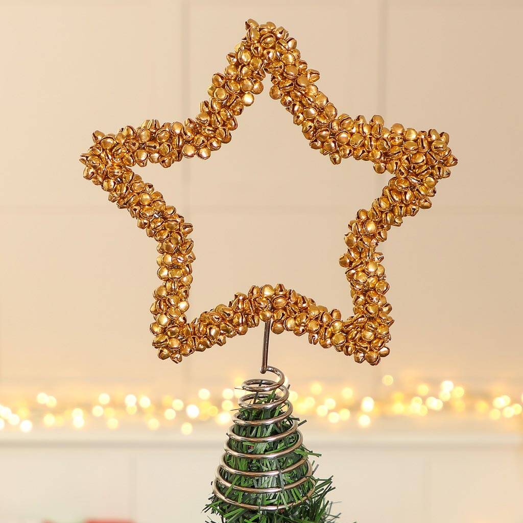 Jingle Bells Handmade Christmas Star Tree Topper, 1 of 5