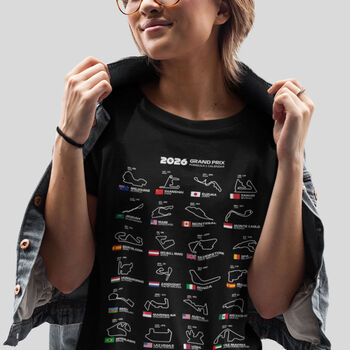 Formula One F1 2025 / 2026 Calendar Track F1 T Shirt Gift For Her, 2 of 2