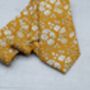 Liberty Capel Mustard Handmade Personalised Wedding Tie Adults And Childs, thumbnail 3 of 5