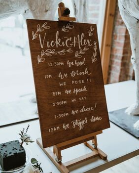 Wooden Order Of The Day Wedding Sign, 3 of 4