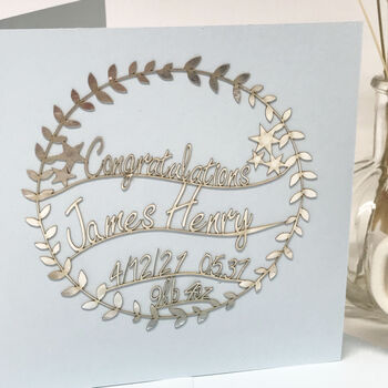 Personalised Papercut New Baby Card, 4 of 9