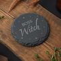 Enchanted Emporium 'Boss Witch' Round Slate Coaster, thumbnail 1 of 2