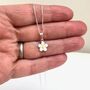 Sterling Silver White Enamel Daisy Necklace, thumbnail 5 of 5
