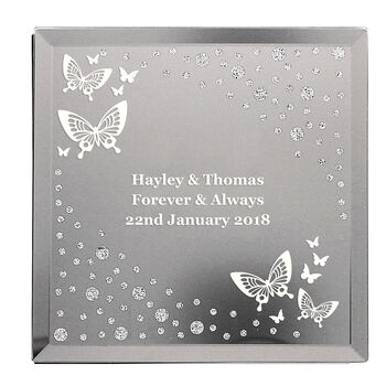 Personalised Butterfly Glass Trinket Box, 2 of 9