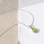 August Birthstone Peridot Silver Charm Necklace, thumbnail 1 of 9