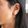 Crystal Eye Huggie Hoop Earrings In Gold Plating, thumbnail 5 of 5