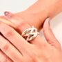 Sterling Silver Chunky Overlapping Statement Ring, thumbnail 1 of 4