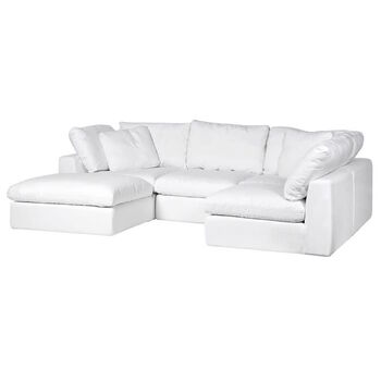 White Linen Corner Sofa, 2 of 2