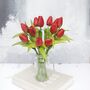 Artificial Red Tulip Bouquet, thumbnail 2 of 4
