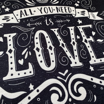 All You Need Is Love Cushion Cover With Black And White, 2 of 7