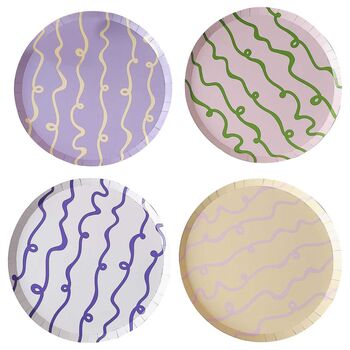 Wavy Pastel Paper Plates Pack Of Eight, 2 of 2