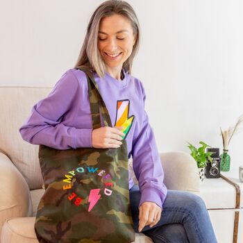 Camo Be Empowered Embroidered Tote Bag, 2 of 4