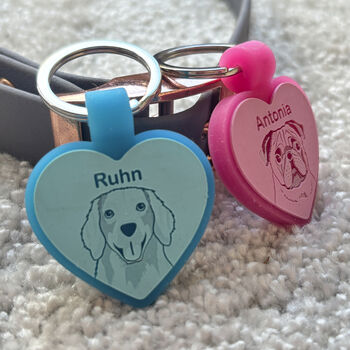 Heart Pastel Silicone Silent Dog ID Tag Personalised, 8 of 12
