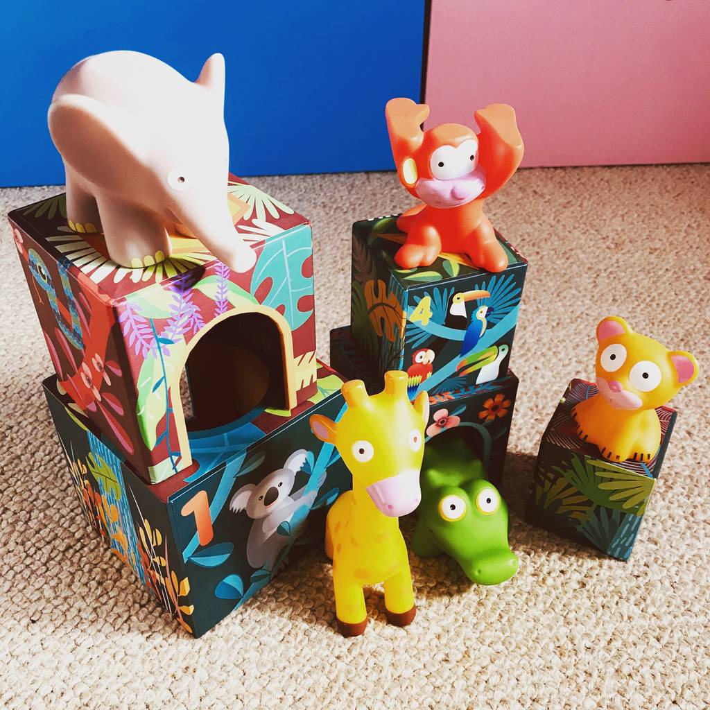 stacking and nesting blocks with animals by crafts4kids