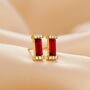 Birthstone Baguette Stud Earrings In Gold Vermeil, thumbnail 1 of 12