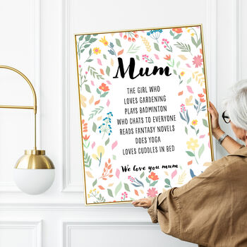 Custom Mum Print Affirmations Mothers Day Personalised Art Print, 6 of 6