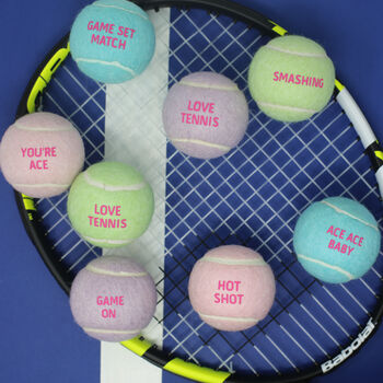 Fun Pastel Message Tennis Balls Brand New, 2 of 8