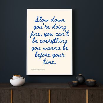 A4 Print Billy Joel, Vienna Waits For You Blue, 4 of 5