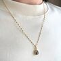 Carved Herkimer Diamond Vintage Chain Necklace, thumbnail 2 of 10