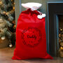Personalised Holly Red Christmas Sack, thumbnail 2 of 3