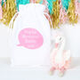 Pink Swan Soft Toy With Personalised Bag, thumbnail 2 of 4