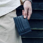 Black Leather Flat Card Holder, thumbnail 1 of 4