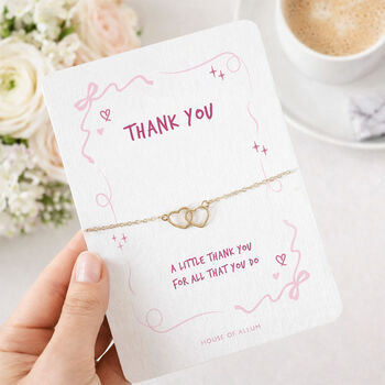 Thank You Gift Bracelet Pink Bow Small Gift, 5 of 9