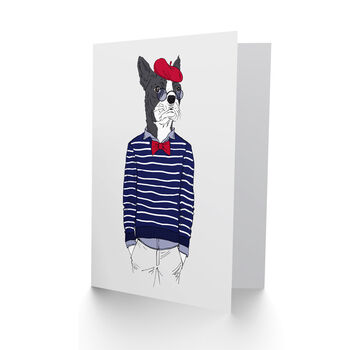 Fashion Animal French Bull Dog Kids Birthday Child Card, 2 of 4