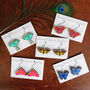 Blue Morpho Butterfly Wooden Earrings, thumbnail 8 of 10