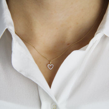 Gold And Diamond Love Heart Necklaces, 3 of 10