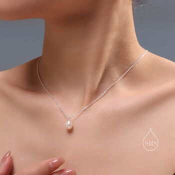 Natural Tiny Droplet Pearl Necklace, 3 of 10