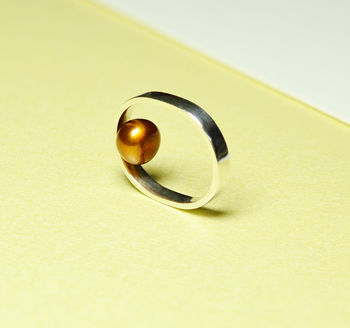 'Beautifully Simple' Handmade Pearl Silver Ring, 5 of 9