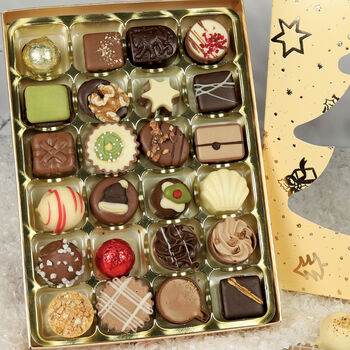 Gold Christmas Tree 24 Luxury Belgian Chocolate Box Selection. The Perfect Festive Gift, 3 of 3