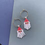 Handmade Beaded Santa Hoop Earrings, thumbnail 2 of 9