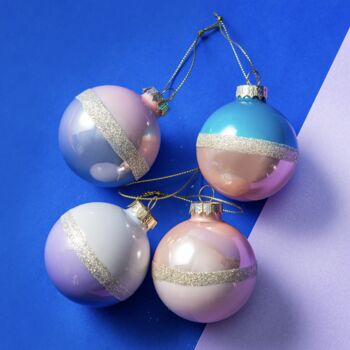 Vintage Two Tone Luxe Glitter Baubles, 2 of 6