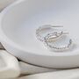 Medium Open Textured Sterling Silver Hoops, thumbnail 2 of 4