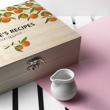 Personalised Orange Grove Recipe Box, 9 of 10