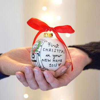 First Christmas New Home Personalised Bauble, 4 of 4