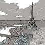 Paris Eiffel Tower Skyline Print, thumbnail 2 of 2