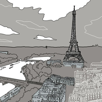 Paris Eiffel Tower Skyline Print, 2 of 2