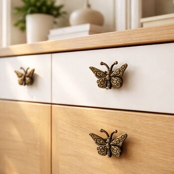 Vintage Brass Butterfly Cabinet Knob, 9 of 9