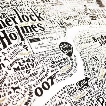 Typographic Map Of Literary London Print, 2 of 9