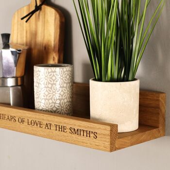 Personalised Oak Floating Ledge Shelf – Handmade Father’s Day Gift For Home Office, 3 of 8