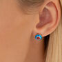 Sterling Silver Blue And Red Enamel Stud Earrings, thumbnail 2 of 11